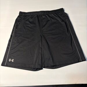 Under Armour Black Athletic Shorts Mens XL Loose Fit HeatGear